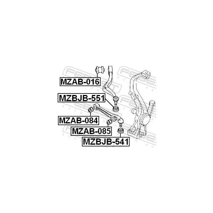 Remonto komplektas, atrama/vairo trauklė FEBEST MZBJB-541