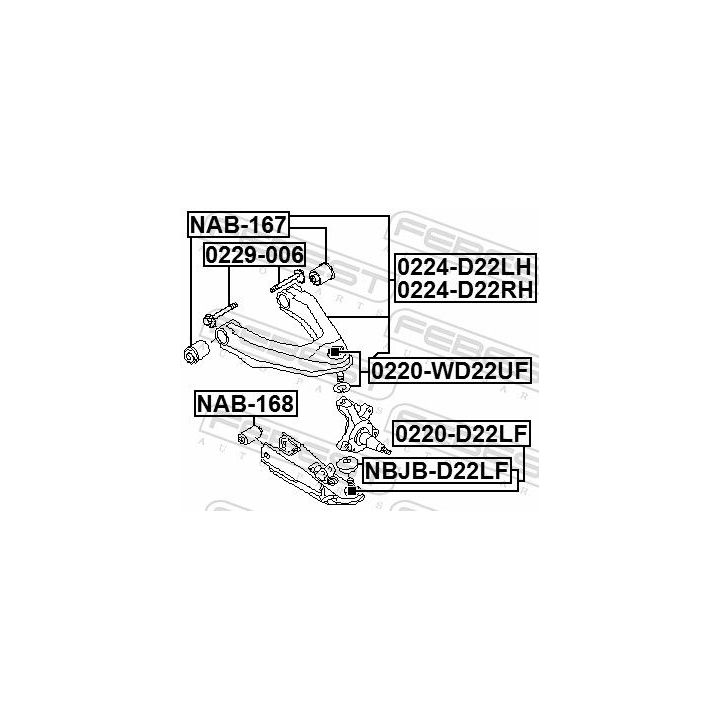 Išvirtimo reguliavimo varžtas FEBEST 0229-006