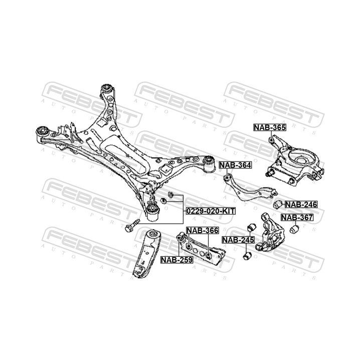 Išvirtimo reguliavimo varžtas FEBEST 0229-020-KIT