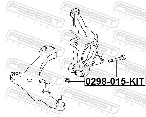 Korekcinių išvirtimo varžtų rinkinys FEBEST 0298-015-KIT