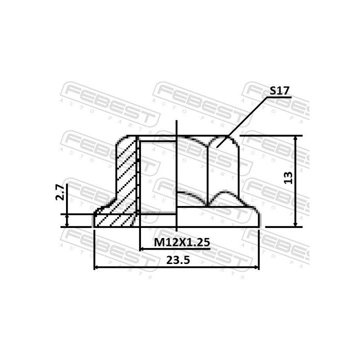 Išvirtimo reguliavimo varžtas FEBEST 0431-004-PCS10