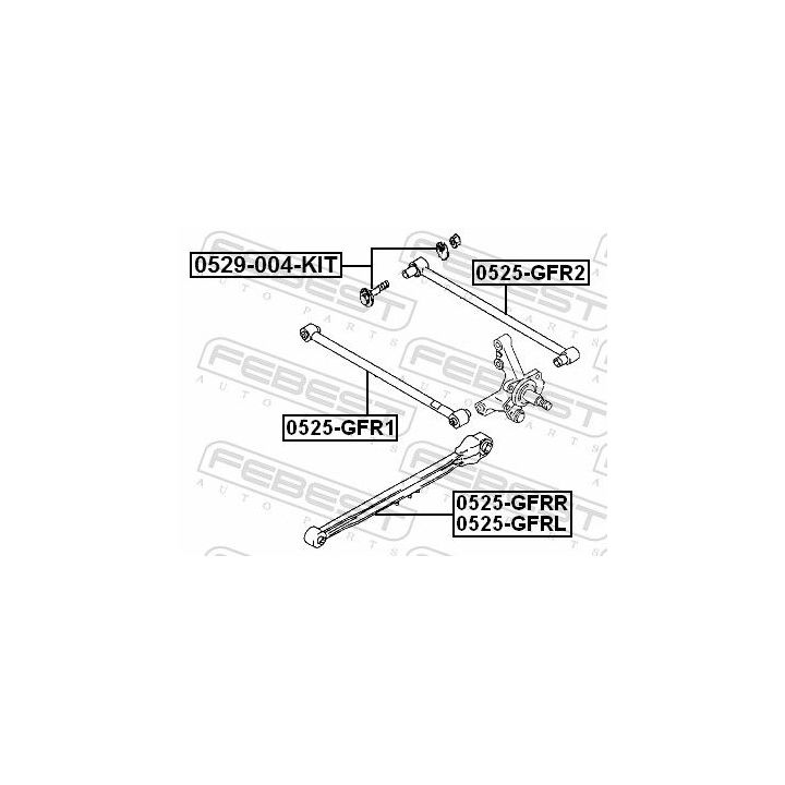 Išvirtimo reguliavimo varžtas FEBEST 0529-004-KIT