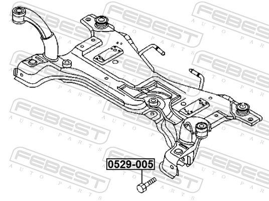 Išvirtimo reguliavimo varžtas FEBEST 0529-005