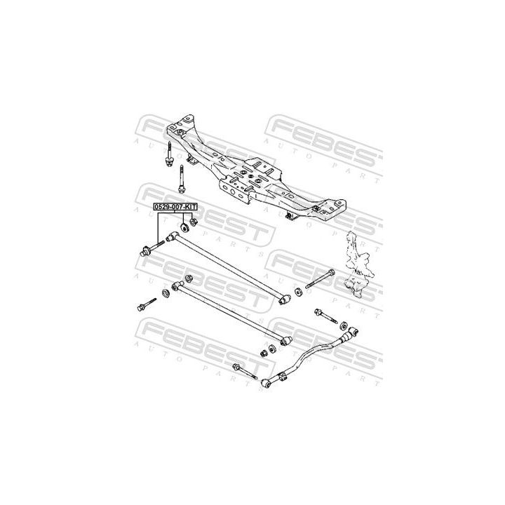 Išvirtimo reguliavimo varžtas FEBEST 0529-007-KIT