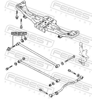 Išvirtimo reguliavimo varžtas FEBEST 0529-007-KIT