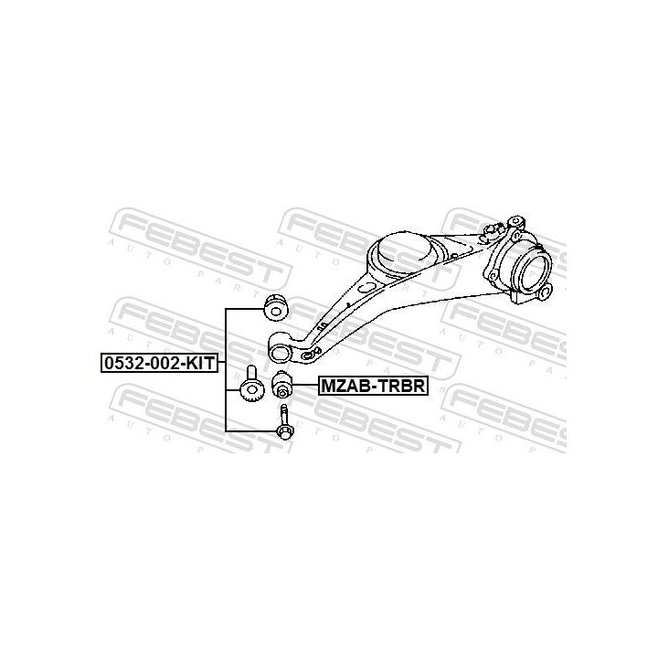Išvirtimo reguliavimo varžtas FEBEST 0532-002-KIT
