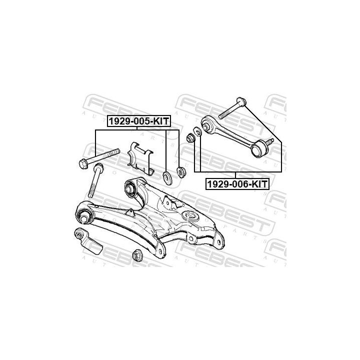 Korekcinių išvirtimo varžtų rinkinys FEBEST 1929-006-KIT