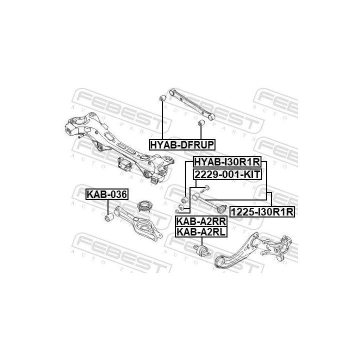 Išvirtimo reguliavimo varžtas FEBEST 2229-001-KIT