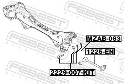 Išvirtimo reguliavimo varžtas FEBEST 2229-007-KIT