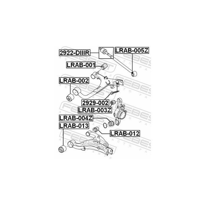 Išvirtimo reguliavimo varžtas FEBEST 2929-002