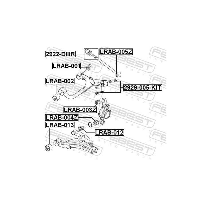 Korekcinių išvirtimo varžtų rinkinys FEBEST 2929-005-KIT