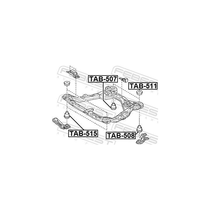 Montavimas, atraminis rėmas / variklio laikiklis FEBEST TAB-515
