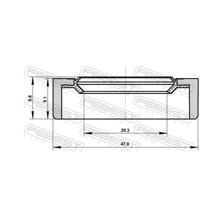 Sandariklis, kardaninis velenas FEBEST 95BDY-31470509X