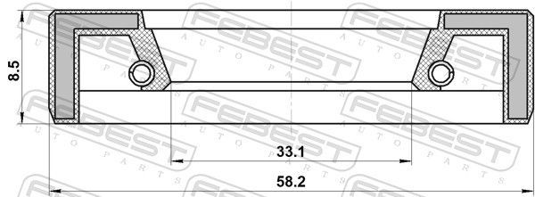 Sandariklis, kardaninis velenas FEBEST 95FAS-35580909X