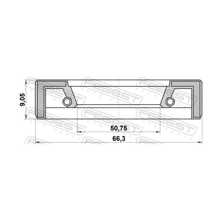Sandariklis, kardaninis velenas FEBEST 95FAY-52660909X