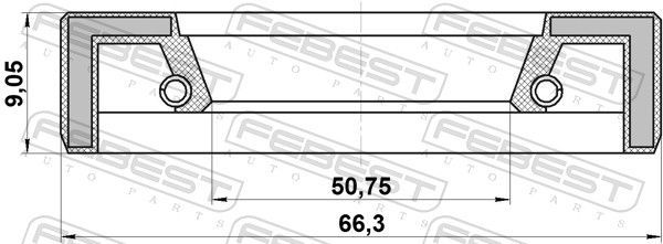 Sandariklis, kardaninis velenas FEBEST 95FAY-52660909X