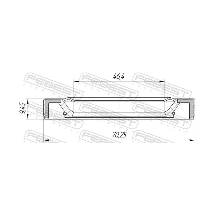 Sandariklis, kardaninis velenas FEBEST 95GAY-48701010X