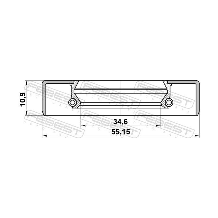 Sandariklis, kardaninis velenas FEBEST 95GDS-36551111X