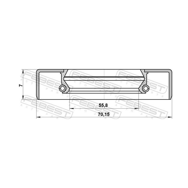 Sandariklis, kardaninis velenas FEBEST 95GDS-57700707X