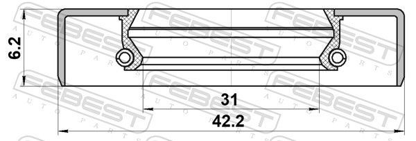 Sandariklis, kardaninis velenas FEBEST 95GDY-32420606C