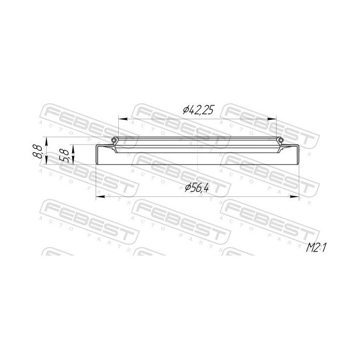 Sandariklis, kardaninis velenas FEBEST 95GDY-44560609X