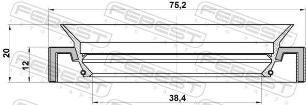 Sandariklis, kardaninis velenas FEBEST 95HAS-40751220L