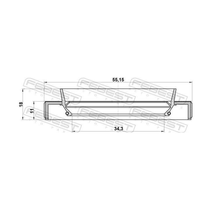 Sandariklis, kardaninis velenas FEBEST 95HBY-36551118X