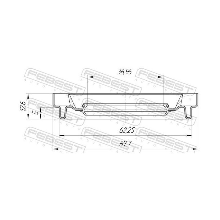 Sandariklis, kardaninis velenas FEBEST 95HDS-38620513X