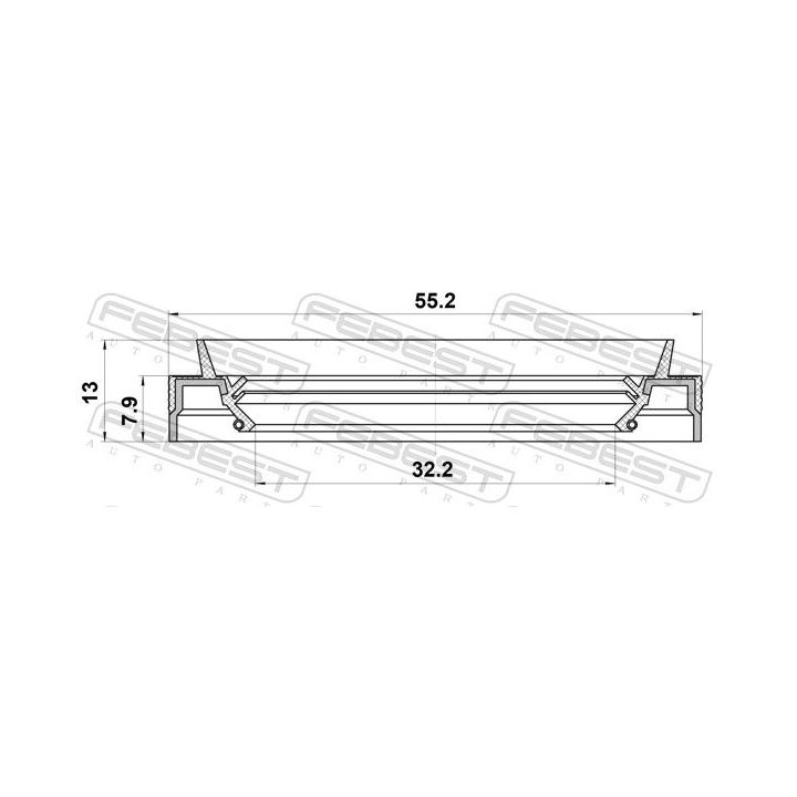 Sandariklis, kardaninis velenas FEBEST 95JEY-34550813R