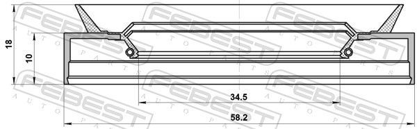 Sandariklis, kardaninis velenas FEBEST 95PDS-36581018C