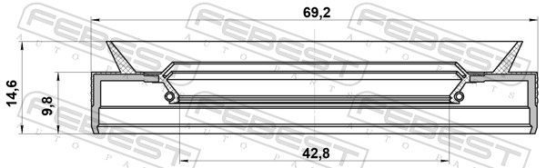 Sandariklis, kardaninis velenas FEBEST 95PES-44691015L