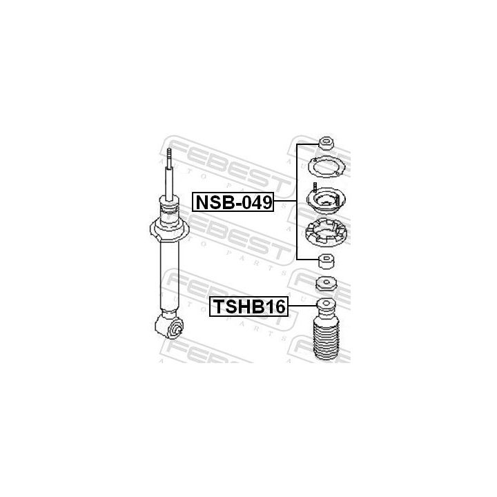Tarpiklio įvorė, amortizatorius FEBEST NSB-049