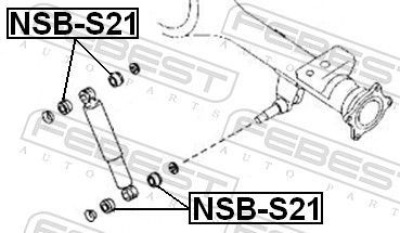 Tarpiklio įvorė, amortizatorius FEBEST NSB-S21