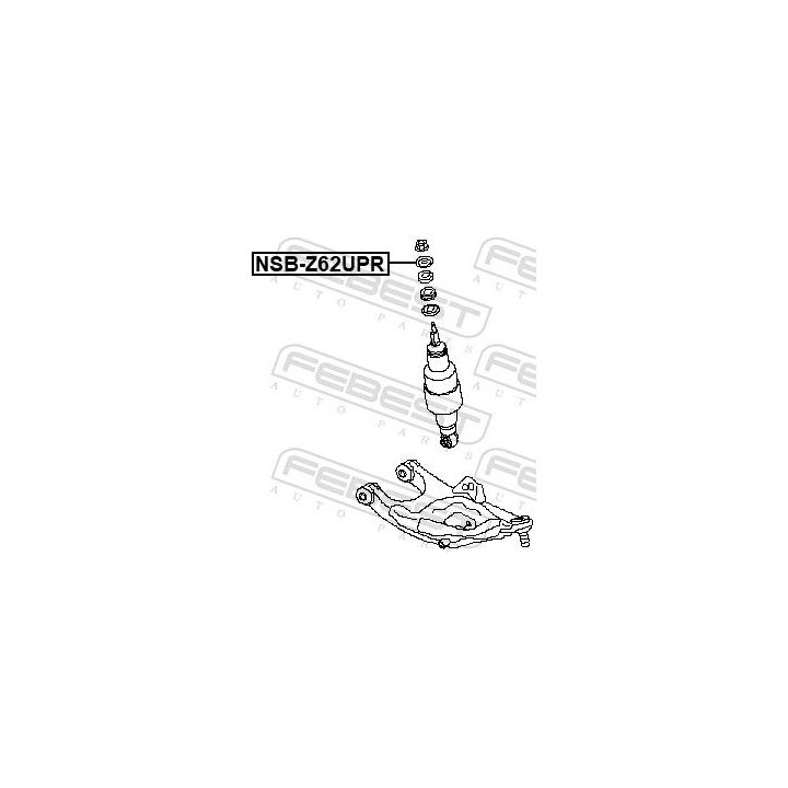 Tarpiklio įvorė, amortizatorius FEBEST NSB-Z62UPR