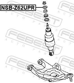 Tarpiklio įvorė, amortizatorius FEBEST NSB-Z62UPR