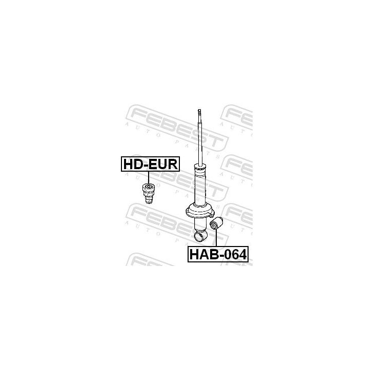 įvorė, amortizatorius FEBEST HAB-064