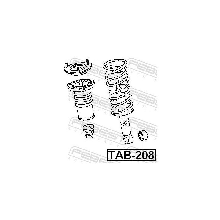 įvorė, amortizatorius FEBEST TAB-208