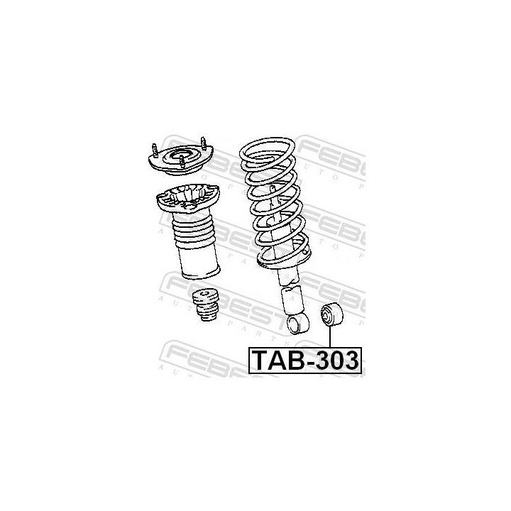 įvorė, amortizatorius FEBEST TAB-303