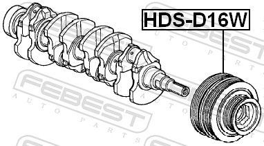 Skriemulys, alkūninis velenas FEBEST HDS-D16W