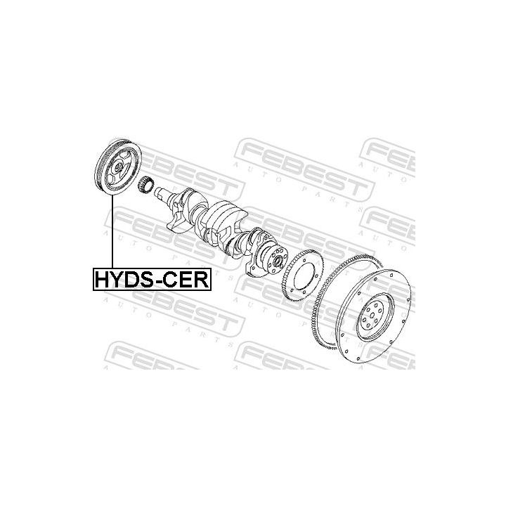 Skriemulys, alkūninis velenas FEBEST HYDS-CER