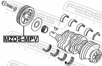 Skriemulys, alkūninis velenas FEBEST MZDS-MPV