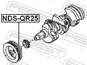 Skriemulys, alkūninis velenas FEBEST NDS-QR25