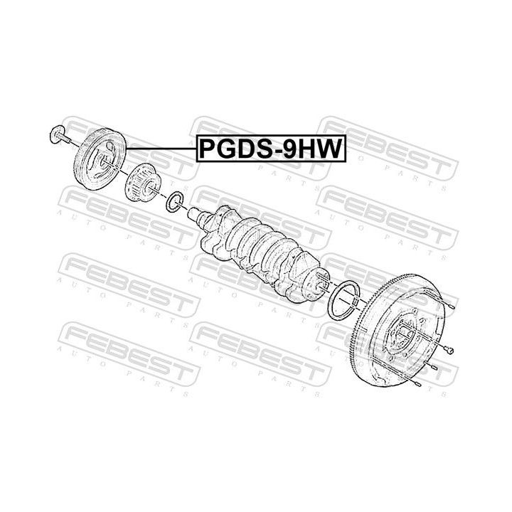 Skriemulys, alkūninis velenas FEBEST PGDS-9HW