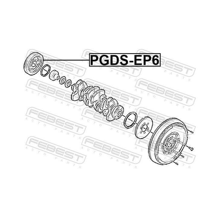 Skriemulys, alkūninis velenas FEBEST PGDS-EP6