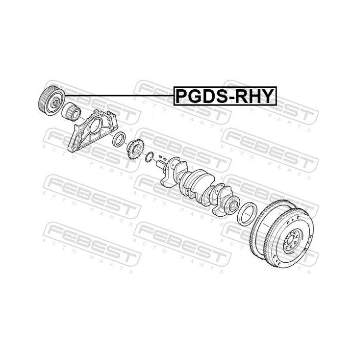 Skriemulys, alkūninis velenas FEBEST PGDS-RHY