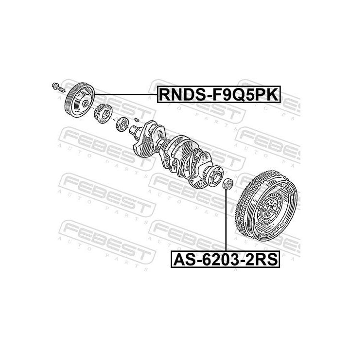 Skriemulys, alkūninis velenas FEBEST RNDS-F9Q5PK