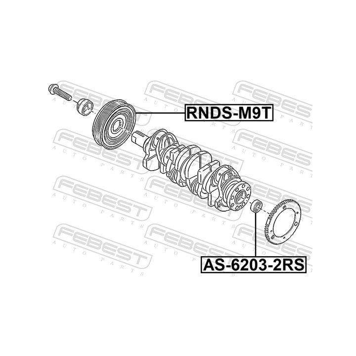 Skriemulys, alkūninis velenas FEBEST RNDS-M9T