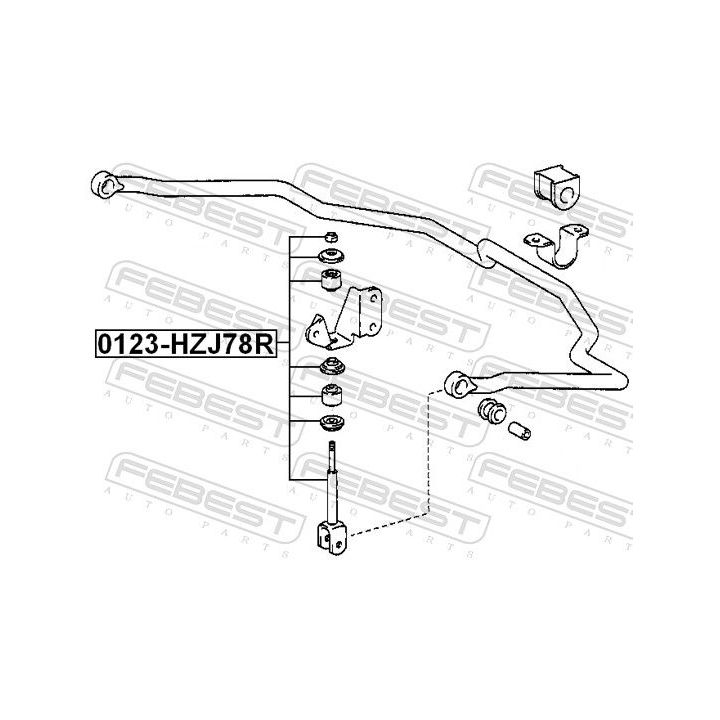šarnyro stabilizatorius FEBEST 0123-HZJ78R