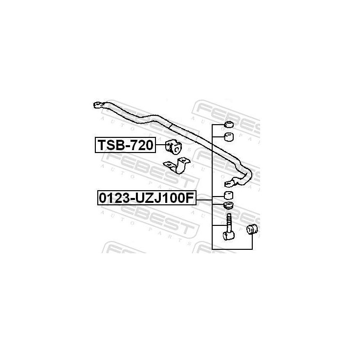 šarnyro stabilizatorius FEBEST 0123-UZJ100F