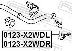 šarnyro stabilizatorius FEBEST 0123-X2WDL